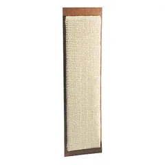 Record nagų draskyklė sizalio lenta katėms su katžolėmis, ant medinio pagrindo, 70×17 cm, smėlio spalvos