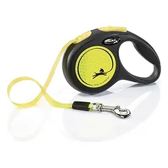FLEXI pavadėlis šuniui New Neon M juostinis 5m, geltonas