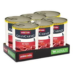 GranCarno Junior konservai šuniukams su kalakutiena, 800g*6vnt