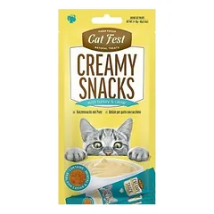 Cat Fest kreminis užkandis katėms su kalakutiena ir ikrais, 4 x 10 g