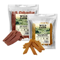 WILD FARM multivitaminų batatų filė 500g + jautienos filė 500g skanėstas šunims