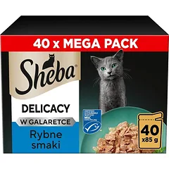 Sheba Delicacy in Jelly – žuvies skonių kolekcija želatinoje, 40 x 85 g