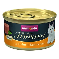 ANIMONDA Vom Feinsten Mousse su vištiena ir triušiena, 6 x 85 g kačių maisto