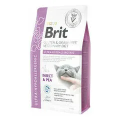 Brit GF Veterinary Diets Cat Ultra-Hypoallergenic su vabzdžiais ir žirneliais, veterinarinis maistas katėms 2 kg — 2 nuotrauka