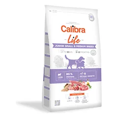 CALIBRA Dog Life Junior Small&Medium Breed Lamb sausas maistas jauniems mažų ir vidutinių veislių šunims su ėriena, 2,5 kg