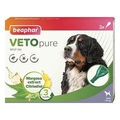 Lašai nuo blusų, erkių šunims - Beaphar Veto Pure Spot ON, L Dog, 3 vnt.