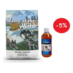Taste of the Wild Pacific Stream Puppy 12,2 kg + LAB V Lašišų aliejus šunims ir katėms 500ml