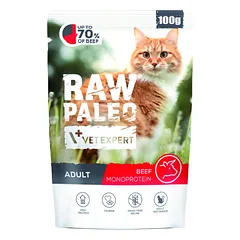 Raw Paleo adult cat – Beef pouch 100g nuotrauka
