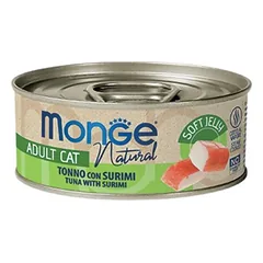 MONGE Jelly konservuotas pašaras su  tunu ir surimi suaugusioms katėms, 80 g