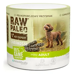RAW PALEO Cabanossi Game Mini 100g elniena, pusiau drėgna visavertė maisto formulė šunims