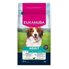 Eukanuba Dog Adult Small & Medium su ėriena ir ryžiais, sausas maistas šunims 3 kg parduotuvėje animu.lt