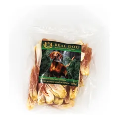 RD-124 REAL DOG SNACKS Triušio ausys su minkšta vištiena 500g