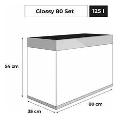 Aquael Glossy 125L LED D&N pilkas (pristatymas 10d.d) — 3 nuotrauka