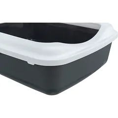 TRIXIE Classic kačių tualetas su kraštais 37x15x47 cm, t. pilka/balta