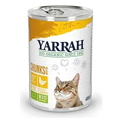 Yarrah Bio Chunks drėgnas maistas katėms, ekonominė pakuotė 24 x 405 g — 2 nuotrauka