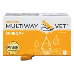 MULTIWAY VET® DUOCAPS OMEGA+ – atsukamos kapsulės, skirtos šunims ir katėms riebalų rūgščių papildymui, 60 kapsulių