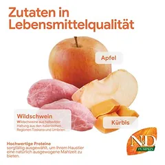 Farmina N&D begrūdis Pumpkin Adult Medium & Maxi su šerniena ir obuoliu, sausas maistas šunims — 3 nuotrauka