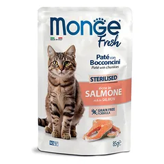 Monge Fresh – Pouches Cat Sterilised Salmon 85g (pak28) parduotuvėje mumbo.lt