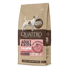 QUATTRO SB sausas maistas mažų veislių šunims su lašiša ir kriliu, 1.5kg
