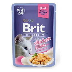Brit Premium Cat Delicate filė drebučiuose su vištiena, drėgnas maistas katėms 85 g parduotuvėje petbaze.lt