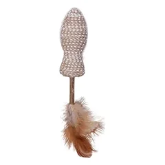 Quapas Cat Toy Fish Stick with Feathers