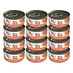 BRIT Care Cat Real Tuna with Salmon in Gravy 12x80 g filety iš tuno ir lašišos padaže, drėgnas maistas katėms