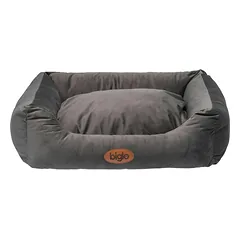 Biglo Velvet Love Dark Grey - elegantiška aksominė lova šunims ir katėms, stačiakampė tamsiai pilka