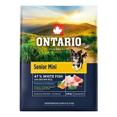 Ontario Dog Senior Mini White Fish with Brown Rice 2,25 kg