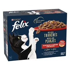 Felix Köstliche Scheibchen skanūs griežinėliai, drėgnas maistas katėms 12 x 80 g