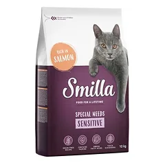 Smilla Adult begrūdis Sensitive su lašiša, sausas maistas katėms, > 10 kg — 5 nuotrauka
