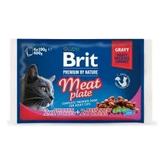 Brit Premium Cat Meat Plate maišeliai, drėgnas maistas katėms 400 g (4 x 100 g) parduotuvėje petreon.lt