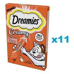 DREAMIES Kreminis papildomas ėdalas su gardžia vištiena katėms 44x10 g