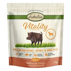 Lukullus Vitality imuninės sistemos palaikymui: šerniena (begrūdis), sausas maistas šunims, < 1,4 kg — 2 nuotrauka