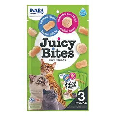 INABA Juicy Bites drėgni skanėstai katėms su naminiu sultiniu ir kalmarais 33,9 g (3x11,3 g)