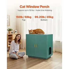 Medinis kačių kraiko dėžutės aptvaras, 80 cm, ventiliuojamas — 2 nuotrauka