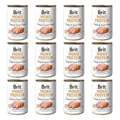 BRIT Mono Protein Turkey & Sweet Potato, 12 x 400 g, monoproteininis drėgnas pašaras šunims su kalakutiena ir batatais