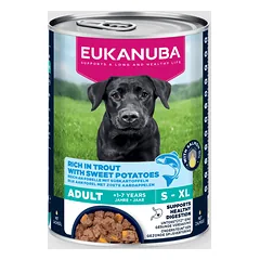 Eukanuba konservuotas maistas šunims su upėtakiu ir batatais 400g