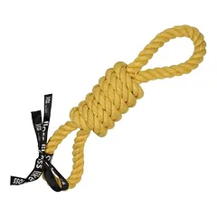 Europet Bernina žaislas šunims, žaidimo virvė su 2 kilpomis „tug life“, geltona, Matmenys: 52 cm — 4 nuotrauka