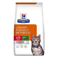Hill's Prescription Diet Feline c/d Urinary Stress + Metabolic sausas pašaras katėms, 3 kg