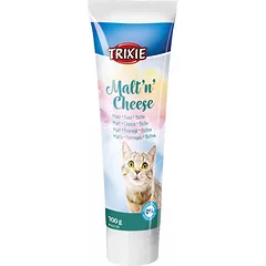Trixie Malt Cheese Anti-Hairball papildas katėms nuo plaukų kamuoliukų, su sūrio skoniu, 100 g