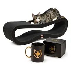 Canadian Cat Company draskymo lenta SATELLITE 2.0 ir LOVE puodelis, L 76 x B 24 x H 15 cm – Black Edition – juoda — 3 nuotrauka
