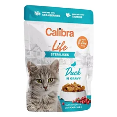 CALIBRA Cat Life Pouch Sterilised Duck in gravy 85 g ksterilizuotoms katėms skirta paukštiena su padažu