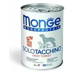 Monge Monoproteico Solo – šunų paštetas 100% kalakutiena 6×400 g