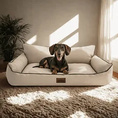 Šuns guolis – vandeniui atsparus aptvaras – šuns sofa – L 64x49 cm — 2 nuotrauka