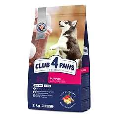 CLUB 4 PAWS Premium sausas maistas šuniukams su vištiena 2 kg