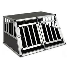 GIANTEX Hundekäfig Mit Abschließbarer Tür Aus Bissfestem Aluminium