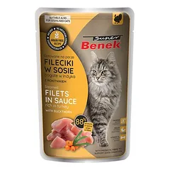 Super Benek begrūdė garuose virta filė, drėgnas maistas katėms 28 x 85 g — 2 nuotrauka