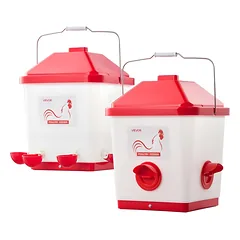 Automatinė viščiukų šėrykla ir girdykla VEVOR 5GAL F+D, 18,14 kg ir 19 l, 3 ir 6 angos