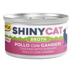 GimCat ShinyCat in Broth konservai su vištiena ir krevetėmis katėms