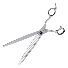 Groom Professional Artisan Chomper Convex Blender žirklės - vienpusės retinimo žirklės su išgaubtais ašmenimis, prizmatiškai šlifuoti kiekvienas dantis, 26 dantys, 8" — 2 nuotrauka